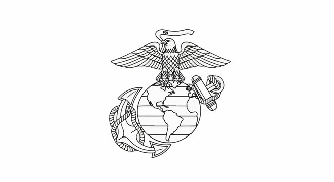 Eagle on globe with anchor