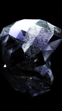 Crystalline rocks with dark metallic textures floating in a deep black space representing hidden potential and luxury materials
