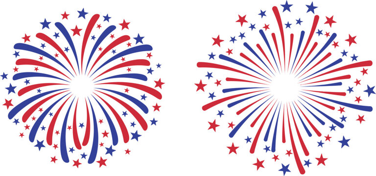Spectacular independence day fireworks display red white and blue celebration