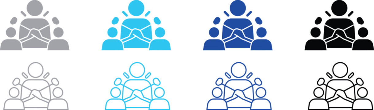 Teamwork and collaboration icon group unity symbol teamwork collaboration together cooperation business community connection partnership organization illustration silhouette alliance