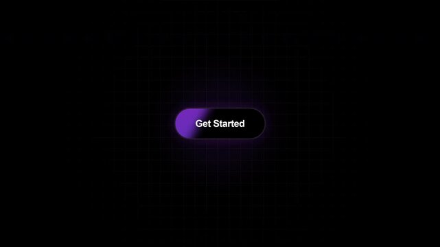 Animated 'Get Started' Button with Neon Glow on Black Background