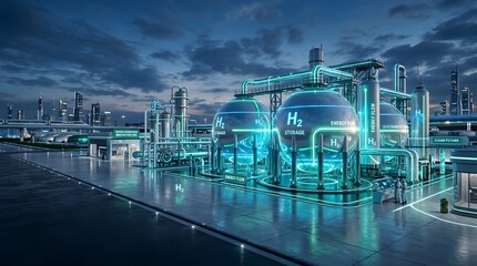Fototapeta premium Hydrogen energy concept futuristic 