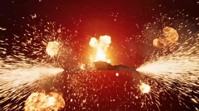Firework explosion with sparks ideal for sleek commercial backgrounds and title sequences