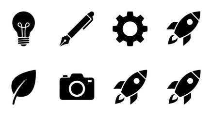 business and creativity symbols collection on white background © Samia