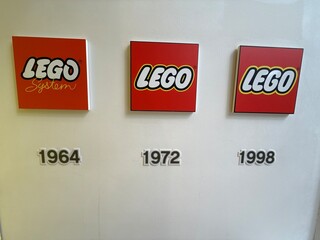 Naklejka premium April 2026, Singapore: Lego logos different years