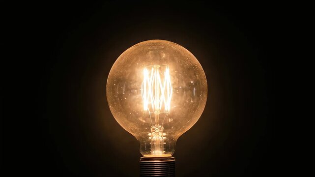 An antique light bulb whose filament glows beautifully in the dark.