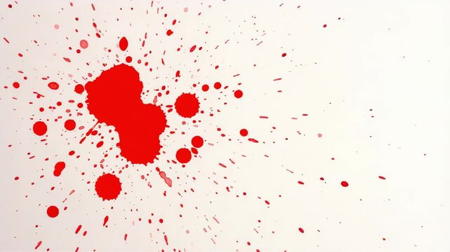 A splash of vibrant red liquid against a white background.