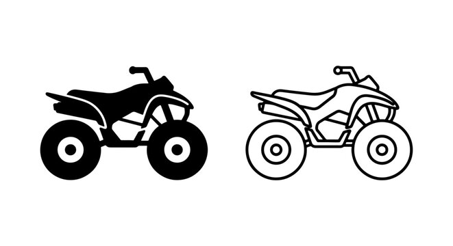 ATV, quad bike, all-terrain vehicle, transport icons