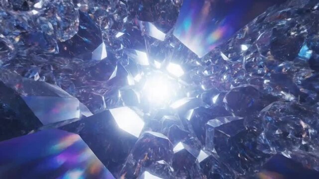 Shimmering crystal formations for creative digital media and visual arts