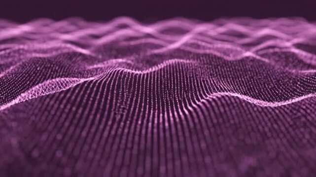 Purple wave pattern of glowing dots ideal for sleek commercial backgrounds and title sequences