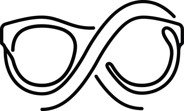 Eyeglasses icon creates a loop shape representing endless clear visioning.