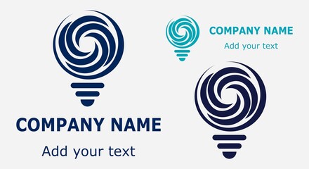 Creative Lightbulb Spiral Logo Set for Innovation, Ideas, and Technology Brands © Fatima7538