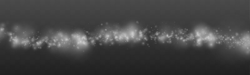 Soft glowing dust particles drift in dark space. Gentle sparkle motion forms elegant abstract light waves. Perfect for luxury design backgrounds. © Extrastock