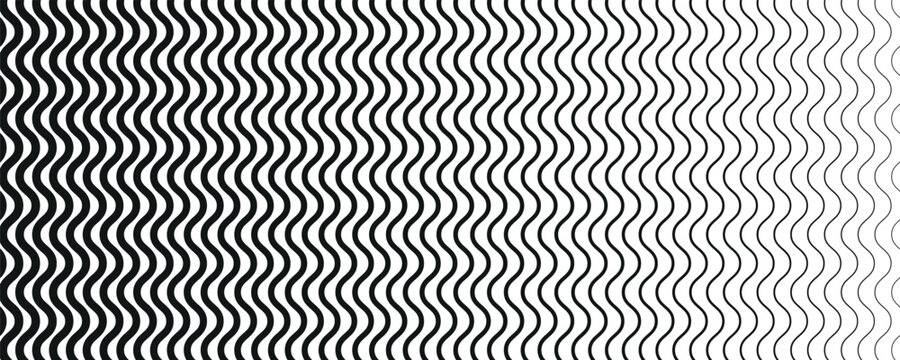 Line wavy pattern background. Halftone wave line gradient. Vector illustration.