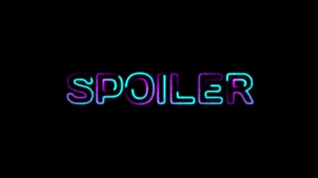 Glowing Neon Spoiler Text with Cyan and Purple Particles