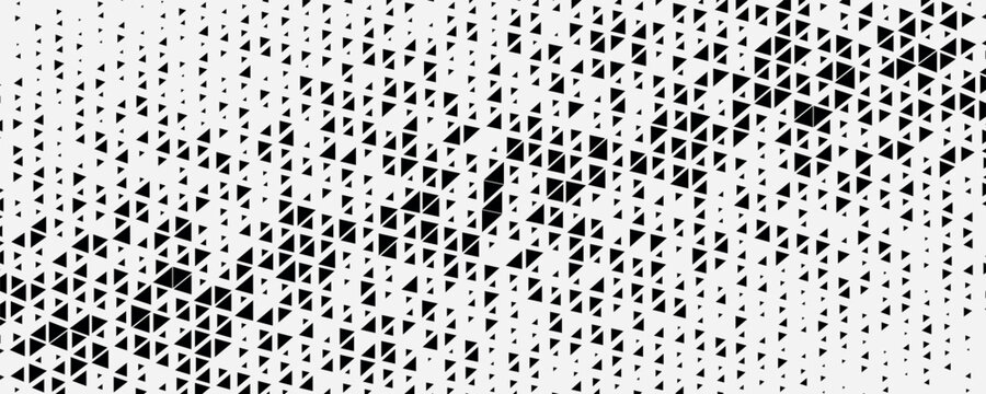 Abstract geometric black and white graphic design triangle halftone pattern