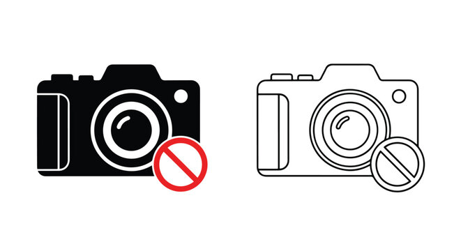 no photography camera icon vector - Blue icon set - Modern style icon  - Glyph and solid icon set - Icon vector