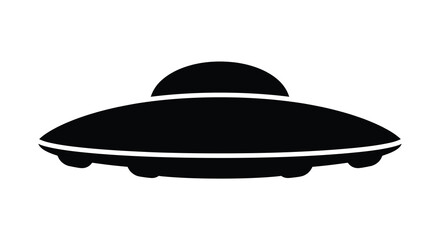 UFO spaceship silhouette on a white background © MST