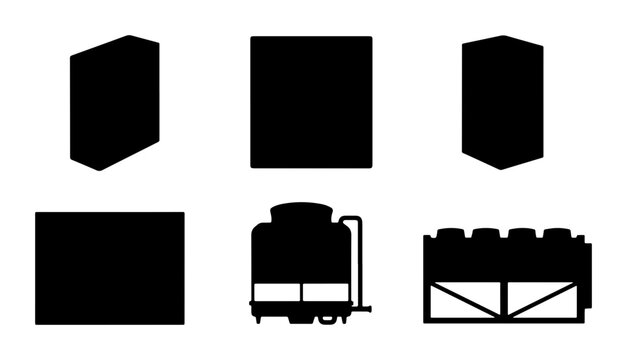 train and cargo container silhouettes vector graphic resource