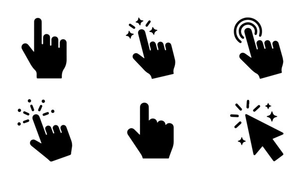 vector set of touch gestures on white background