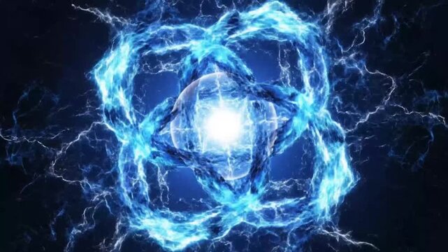 Electric energy sphere with lightning perfect for UI/UX design and motion graphics