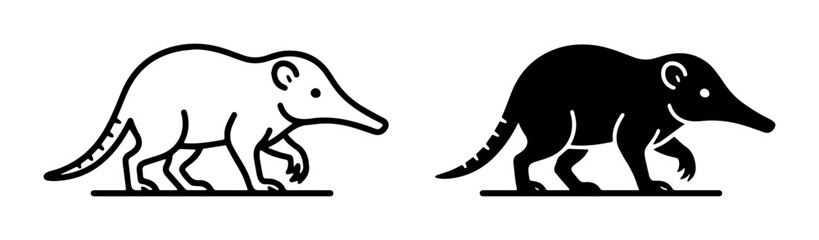Obraz premium Armadillo silhouette set on white background