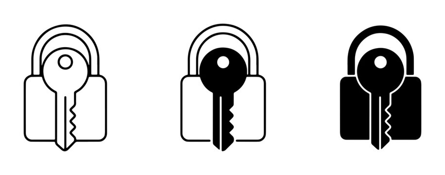 vector lock icons on white background