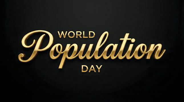 World Population Day awareness message in gold letters