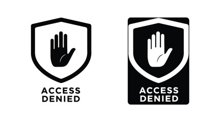 Obraz premium access denied security icon vector - logo icons vector set. Blue, Black and white icons