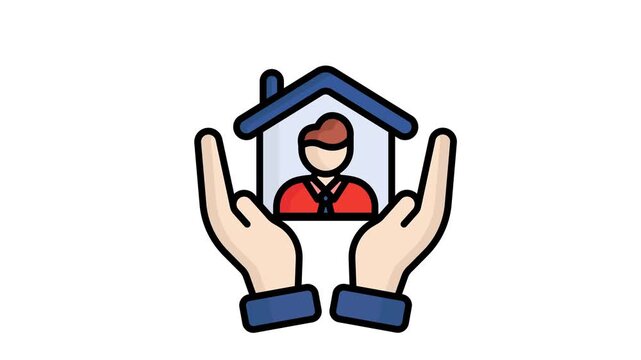Welfare icon animation. animation icon related to social services. Suitable for site web, app, UI, user interfaces, provide visual feedback and more. Alpha channel. Transparent background