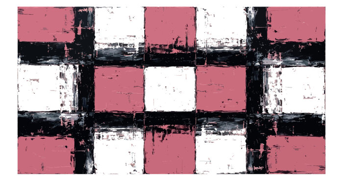 Abstract expressionist composition in pink white and black
