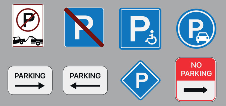 parking icons and symbols for maps parking and no parking signs