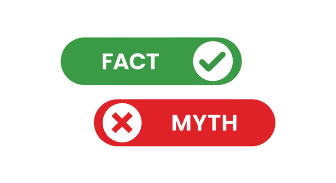 fact vs myth comparison badge set - Glyph solid icon - Editable modern style icon - Clipart, sticker - icon set - Clipart
