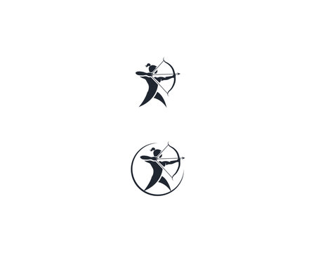 Centaur Archer, mythology creature, Sagitarius Zodiac Sign vector logo icon, fast arch logo from fast archer woman centaur vector for logo, sign, emblem or symbol graphic design vector illustration.