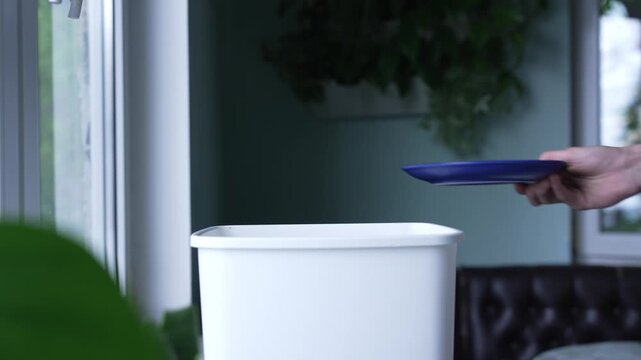 Food waste concept: uneaten cake disposal at home