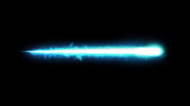 Animation blue laser light on black background.