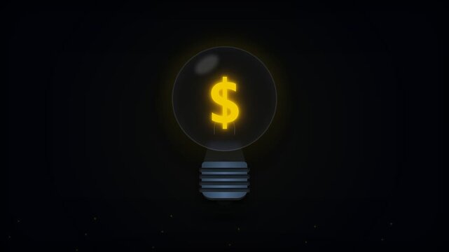 Creative Idea Light Bulb Animation with Innovation and Inspiration Concept
