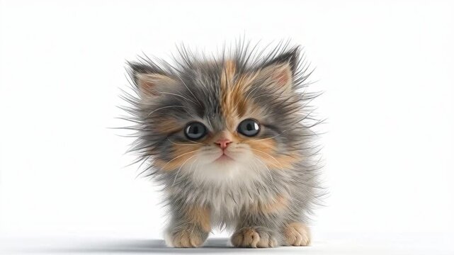 persian kitten on white background