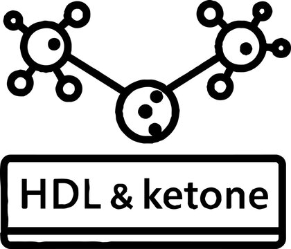 HDL and ketone molecule scientific chemical structure