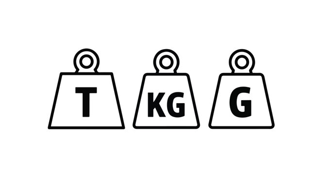 3D weight measurement units icons set - Editable line icons. Vector illustration - Glyph and solid icon set - Icon vector