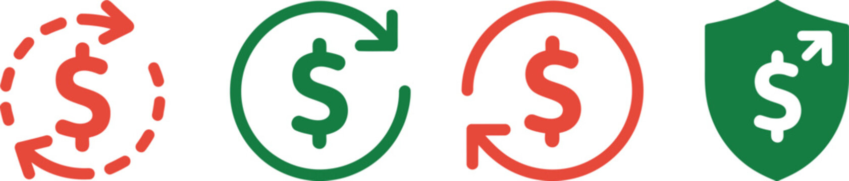 Dollar Price Up and Down Icon in Line Style Featuring Coin and Graph with Arrows, Money Growth and Decline Concept, Clean Vector Illustration for Finance Tracking and Investment
