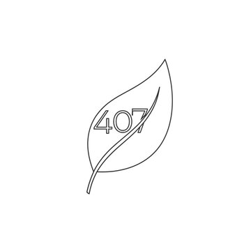 Leaf with the number 407 inside.