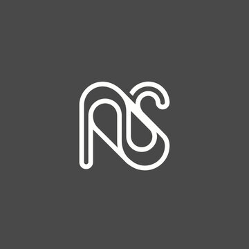Modern abstract white letter ns logo design.