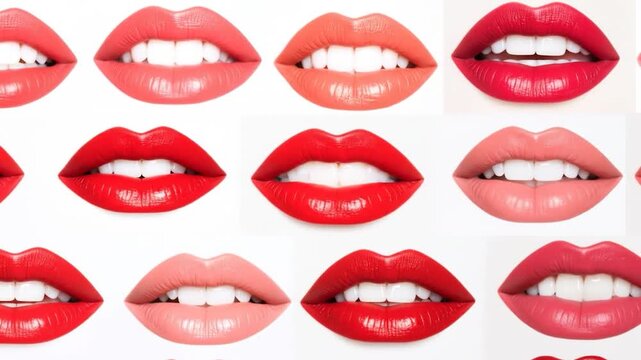 A collage of diverse lips showing various shades of lipstick