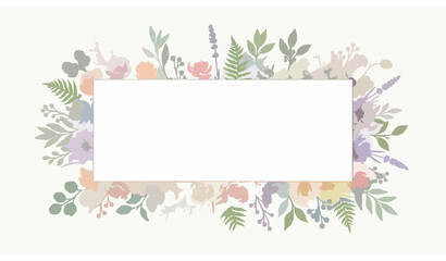 Watercolor floral frame vector with colorful flowers berries and leaves rectangular border for invitations © MstMonisha