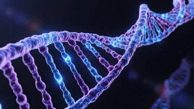 Double helix DNA strand representing modern medicine and scientific discovery