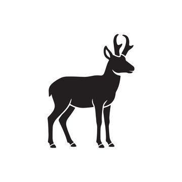 Black icon of a pronghorn antelope standing