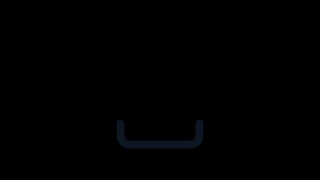 Upload icon graphic with smooth animation movement displaying a minimalist digital interface style for modern web and mobile application footage. email sent icon