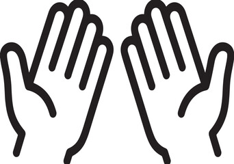 Fototapeta premium Two human hands held together in a gesture of open palms representing prayer worship peace hope or grateful spiritual reflection