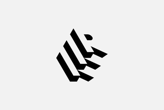 Triple R Letter Logo, minimalist Triple R design logo inspiration, vector illustration